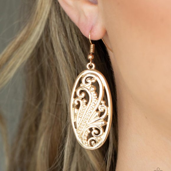 High Tide Terrace - Gold Earrings - Picture 2 of 2